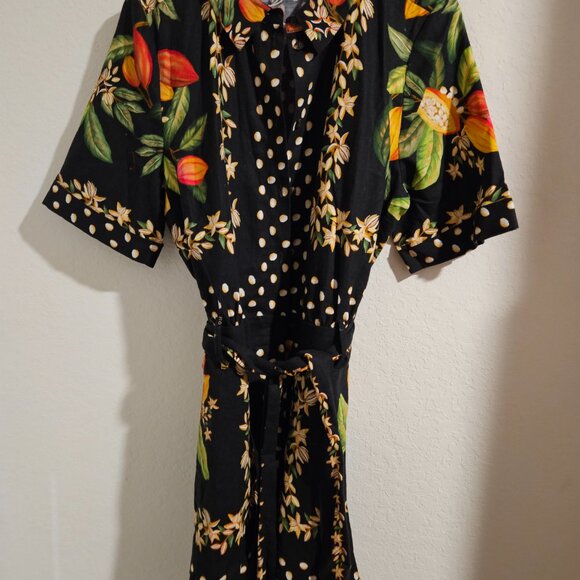 NWT Sezane x Farm Rio Elise Jumpsuit. Paraiso De Cacau Print - Picture 13 of 14